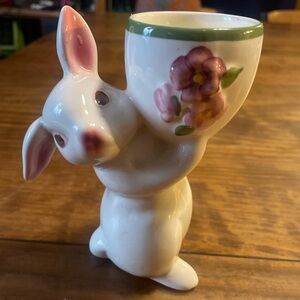 Vintage 1981 Easter Avon Sunny Bunny Ceramic Candle Holder Holiday Home Decor